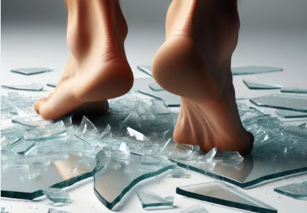 walk broken glass